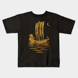 Phoenician Boats - Gold Edition Kids T-Shirt